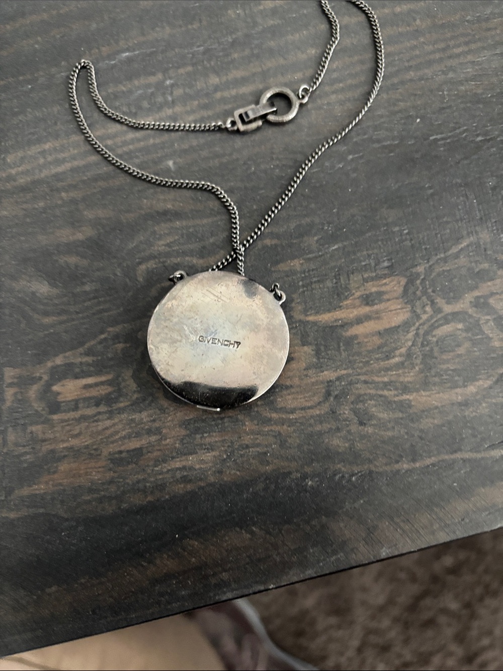 Givenchy Silver-Tone Round Pendant Necklace with Pink Accents - Picture 2 of 2